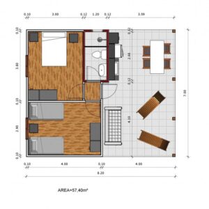 Kit - Casas com 2 quartos e varanda