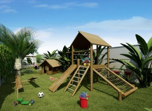 playground de madeira para jardim